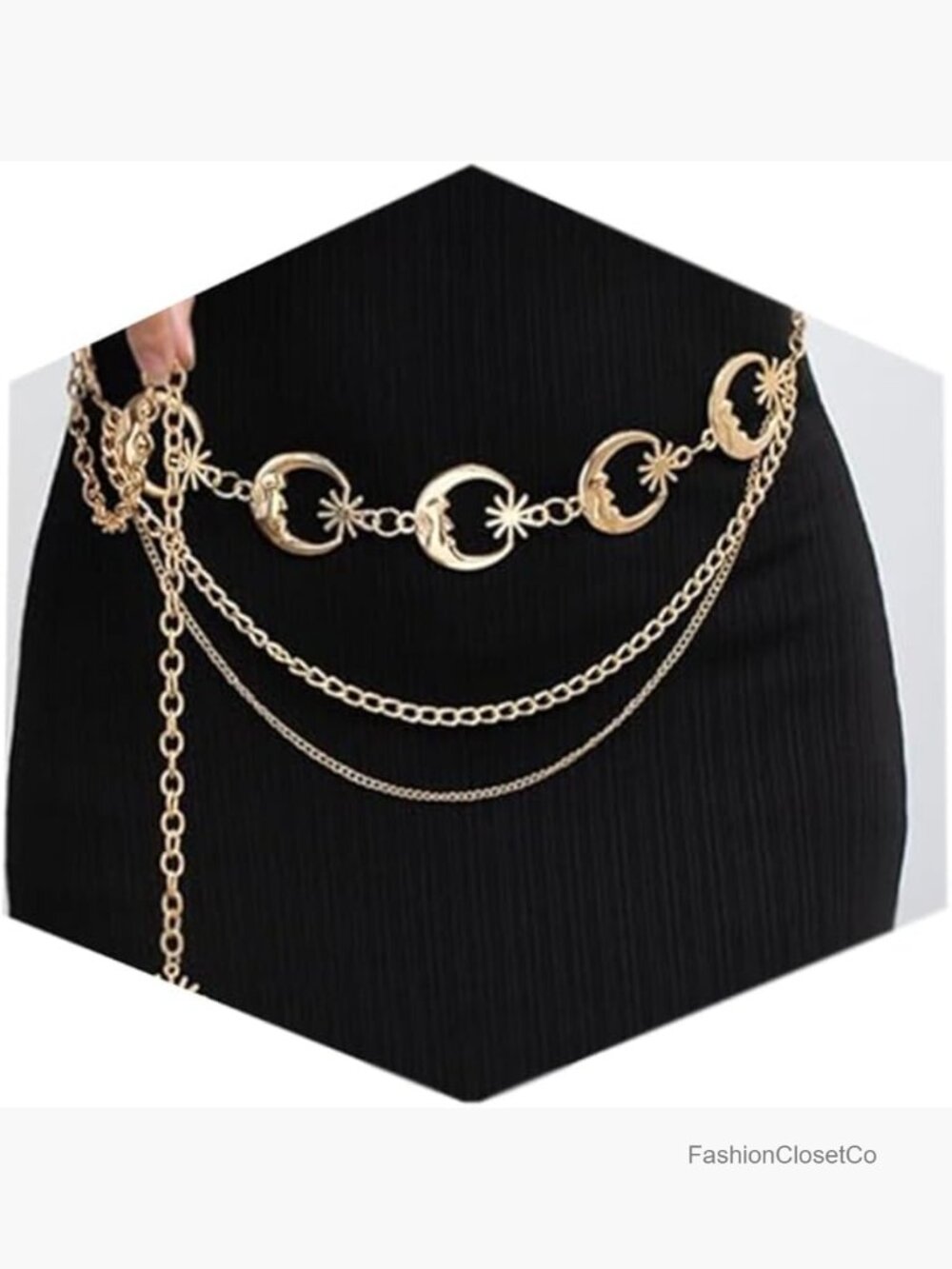 Gold Chain Belt with Sunflower Butterfly Design Waist Chain Long Plus Size